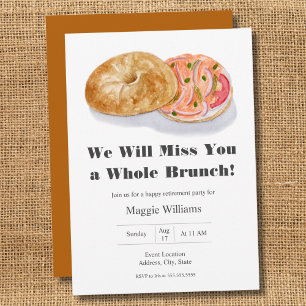 Vattenfärg Bagels Rökt Lax Pensionär Brunch Inbjudningar