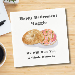 Vattenfärg Bagels Rökt Lax Pensionär Brunch Pappersservett