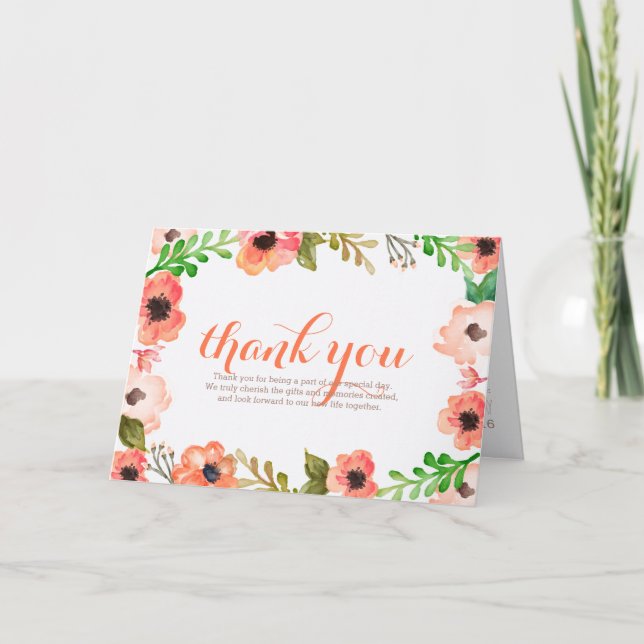 Vattenfärg Baldakin Bröllop Tackkort (Framsida)