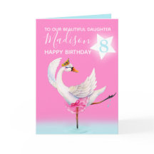 Vattenfärg balett svan dotter 8-årsdag