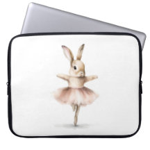 Vattenfärg Ballerina Kanin Dansar Tan Rosa