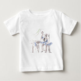 Vattenfärg Ballet Dansande Ballerina T-shirt
