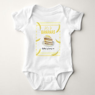 Vattenfärg Banan Tårta Födelsedagsfest T Shirt