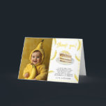 Vattenfärg Bananar Födelsedags Tacksamhet Tack Kort<br><div class="desc">"Låt oss gå bananas". Födelsedagsfest. Inbjudan till en födelsedagsfest i stil med födelsedagsinbjudningar med banan tårta. Vattenfärg tårta med bananer.</div>