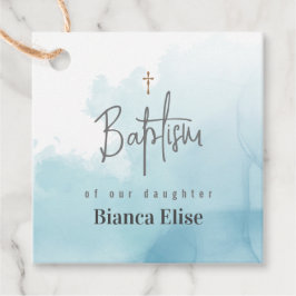 Vattenfärg Baptism Godföräldrar Simple Modern Gåvor Etiketter