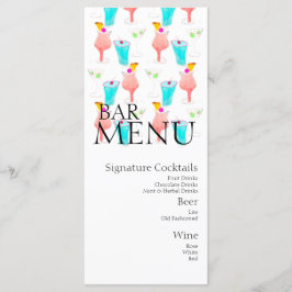 Vattenfärg Bar Drink Cocktail Vin Bröllop Meny