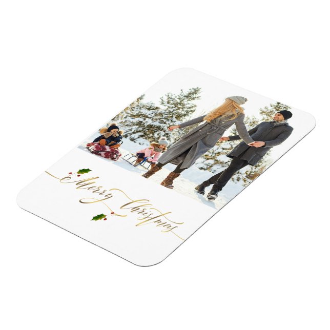 Vattenfärg Bär Foto God Jul Magnet (Vänstra Sidan)