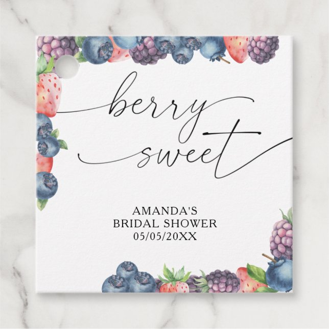 Vattenfärg bär - sött bärtext gåvor etiketter (Framsida)
