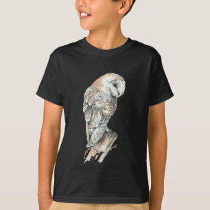 Vattenfärg Barn Uggla Bird Nature Art T Shirt