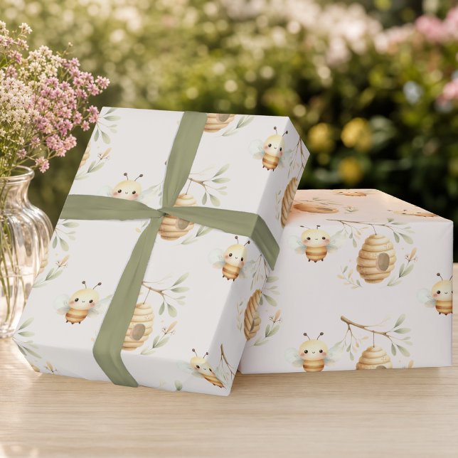 Vattenfärg Barns Bee Presentpapper (Skapare uppladdad)