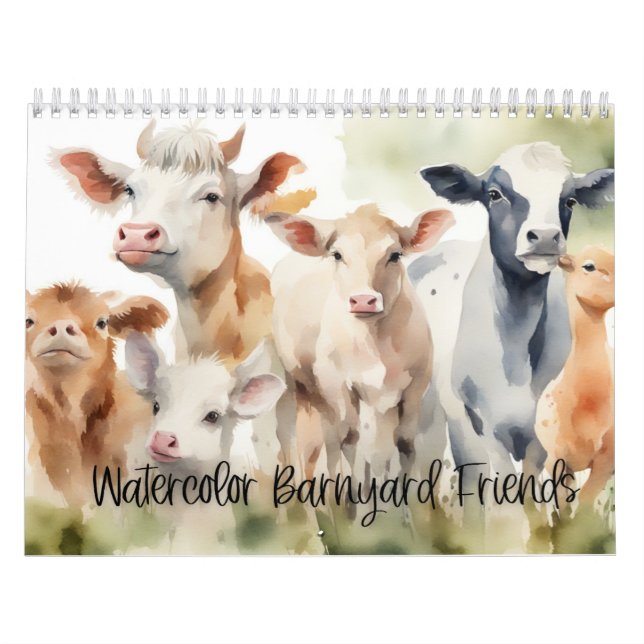 Vattenfärg Barnyard Friends Kalender (Omslag)