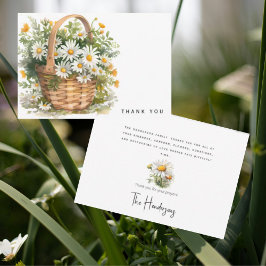 Vattenfärg Basket i Daisy Bereavement Tack Kort