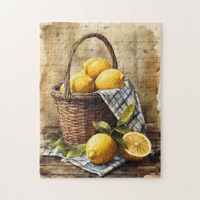 Vattenfärg Basket i Lemons Pussel (Vertikal)