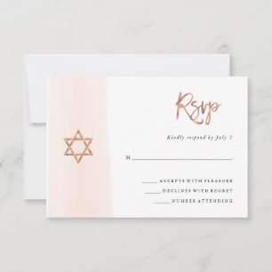 vattenfärg Bat mitzvah Faux Ro Guld OSA Kort