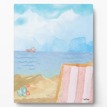 Vattenfärg Beach Tabletop Plaque med Easel