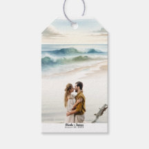 Vattenfärg Beach Waves Kustnära Foto Bröllop