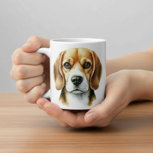 Vattenfärg Beagle Kaffemugg