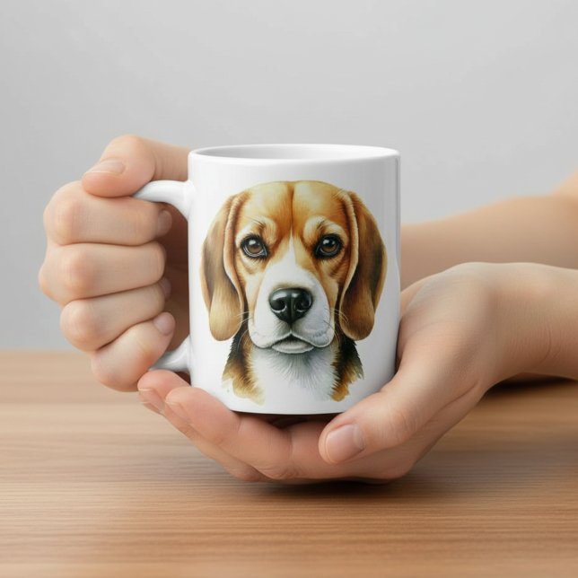 Vattenfärg Beagle  Kaffemugg (Skapare uppladdad)