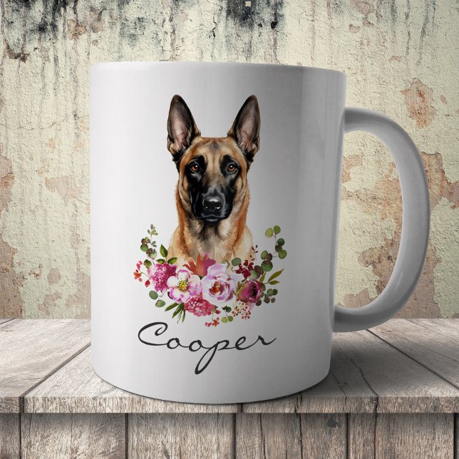 Vattenfärg belgisk malinois kaffemugg (Skapare uppladdad)