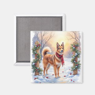 Vattenfärg Belgisk Tervuren Girlang Jul Magnet