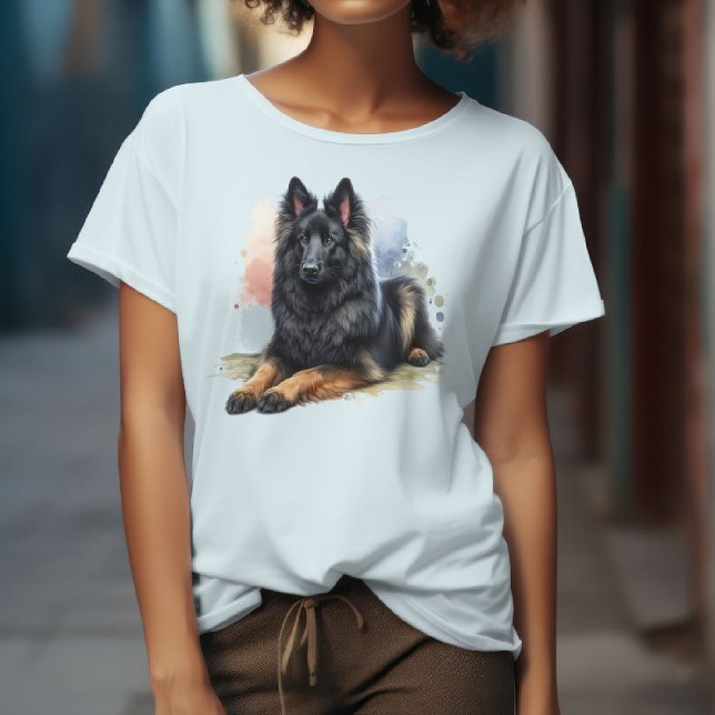 Vattenfärg Belgisk Vallhund T Shirt (Skapare uppladdad)