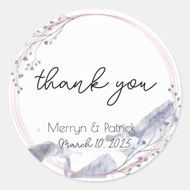 Vattenfärg Berg- Klistermärke (Framsida)