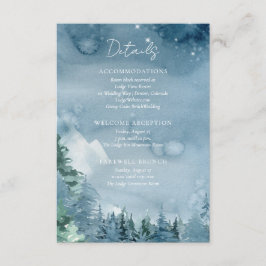 Vattenfärg Berg Mörk Skymning Blå Rustik Bröllop Tilläggskort