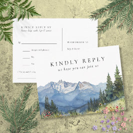 Vattenfärg Berg Sång Förfrågan RSVP Postkort Inbjudan Vykort
