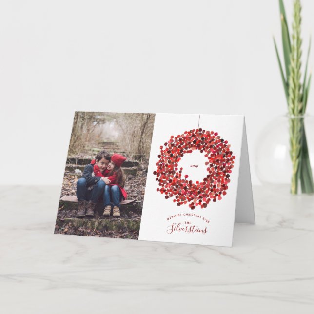 Vattenfärg Berries God jul Helgdag Vikt Inbjudan (Framsida)