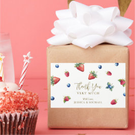Vattenfärg Berry Sweet Baby Shower Tack Rektangulärt Klistermärke