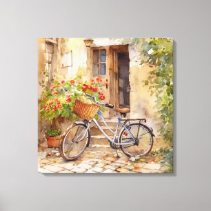 Vattenfärg Bicycle Canvas Art