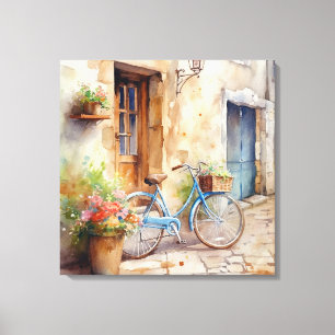 Vattenfärg Bicycle Canvas Art