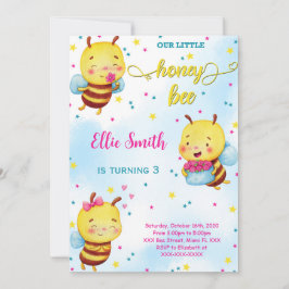 Vattenfärg Bina Födelsedagsinbjudan Inbjudningar