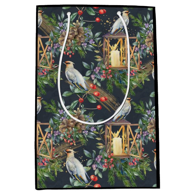 Vattenfärg Bird och Lantern Design jul (Framsidan)