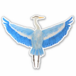 Vattenfärg Bird Underbar Blue Heron Klistermärken