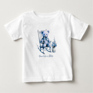 Vattenfärg Blå Björn Baby T-Shirt