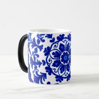 Vattenfärg Blå Botanisk Frostad Glas Mugg
