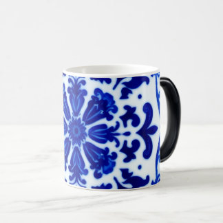 Vattenfärg Blå Botanisk Frostad Glas Mugg
