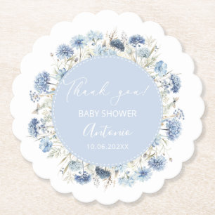 Vattenfärg Blå flicka Pojke baby shower Underlägg Papper