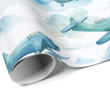 Vattenfärg Blå Flygplans Nurseries Design, Mjuk Hi