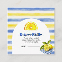 Vattenfärg Blå Gul Rand Citron Blöja Lotteri