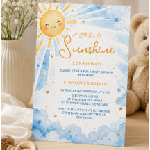 Vattenfärg Blå & Guld Baby Boy Baby Shower
