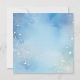Vattenfärg blå himmel med stjärnor inbjudningar