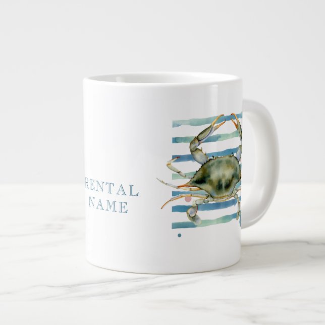 VATTENFÄRG BLÅ KRAFFT SEMESTERUTHYRNING  JUMBO MUGG (Framsida höger)