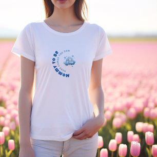 Vattenfärg blå minimalistisk baby shower pojke t shirt