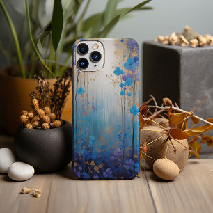 Vattenfärg, blå och lavender-skog