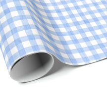 Vattenfärg Blå och Vit Gingham