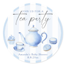 Vattenfärg Blå Tea Party Bebis badr