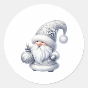 Vattenfärg blå tomte illustration runt klistermärke