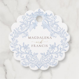 vattenfärg blå vapen bröllop gåvor etiketter